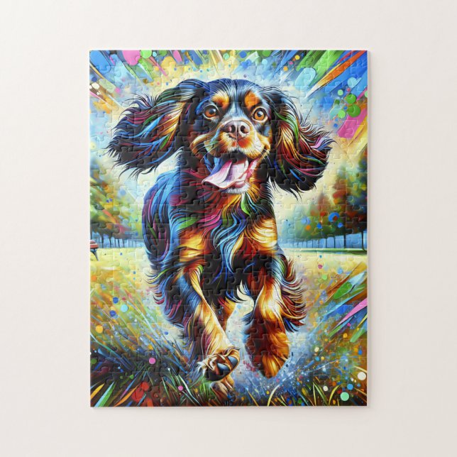 Boykin Spaniel Dog Portrait Akryllische Kunst Prin Puzzle (Vertikal)