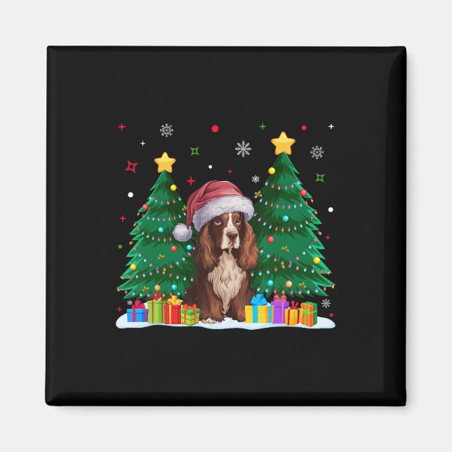 Boykin Spaniel Hund liebt Weihnachtsmannmütze Ugy  Magnet (Vorne)