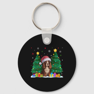 Boykin Spaniel Hund liebt Weihnachtsmannmütze Ugy  Schlüsselanhänger