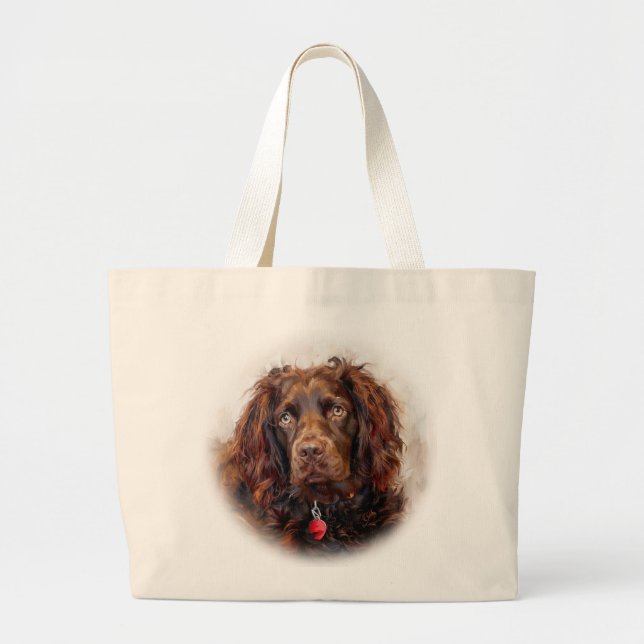 Boykin Spaniel Impressionistische Kunst-Tasche Jumbo Stoffbeutel (Vorne)