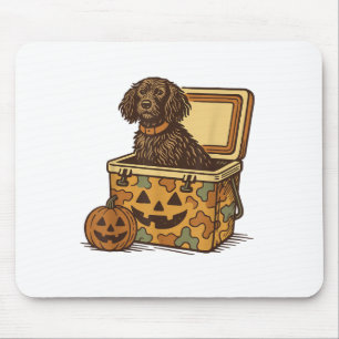 Boykin Spaniel in Camouflage Cooler Pumpkin Jagdhu Mousepad