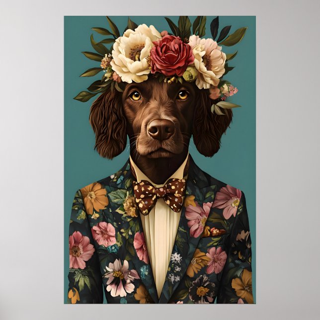 Boykin Spaniel In Suit Poster, Boykin Spaniel Poster (Vorne)
