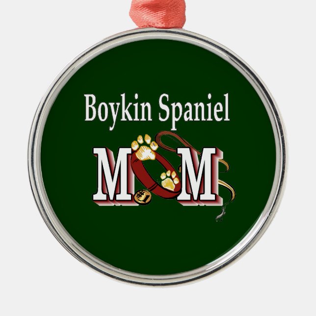 Boykin Spaniel Mama Ornament Aus Metall (Vorne)