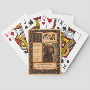 Boykin Spaniel, mittelalterliche Bestiarien-Kunst Spielkarten