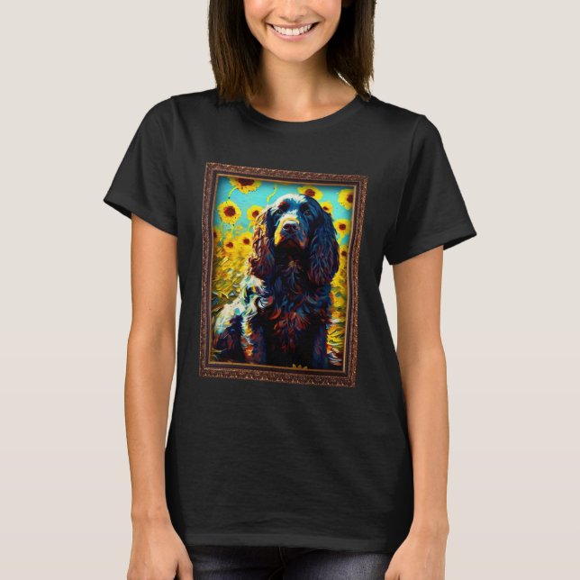Boykin Spaniel Painting Sunflower Flower Mom Women T-Shirt (Vorderseite)