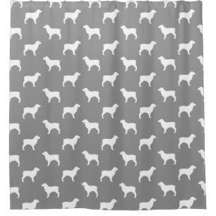Boykin Spaniel-Silhouette-Muster-Grau Duschvorhang