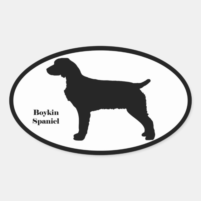 Boykin Spaniel Silhouette Ovaler Aufkleber (Vorderseite)
