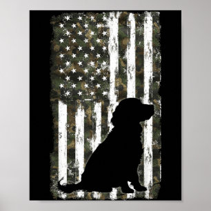 Boykin Spaniel Tarnmuster Amerikanische Flagge USA Poster
