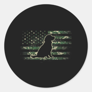 Boykin Spaniel Tarnmuster Amerikanische Flagge USA Runder Aufkleber