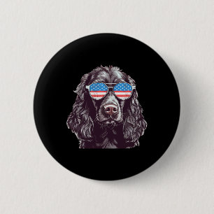 Boykin Spaniel USA Amerikanische Flagge Hund Sungl Button