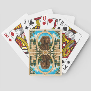 Boykin Spaniel, Vintage Wasserfarben-Hundekunst Spielkarten