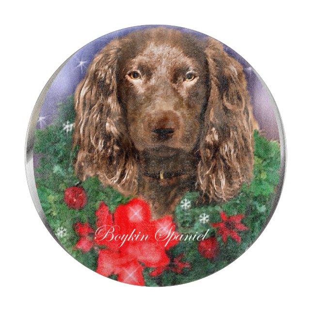 Boykin Spaniel Weihnachten Schneidebrett (Vorderseite)