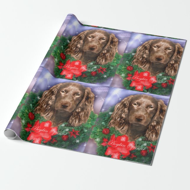 Boykin Spaniel Weihnachtskranz Geschenkpapier (Ungerollt)