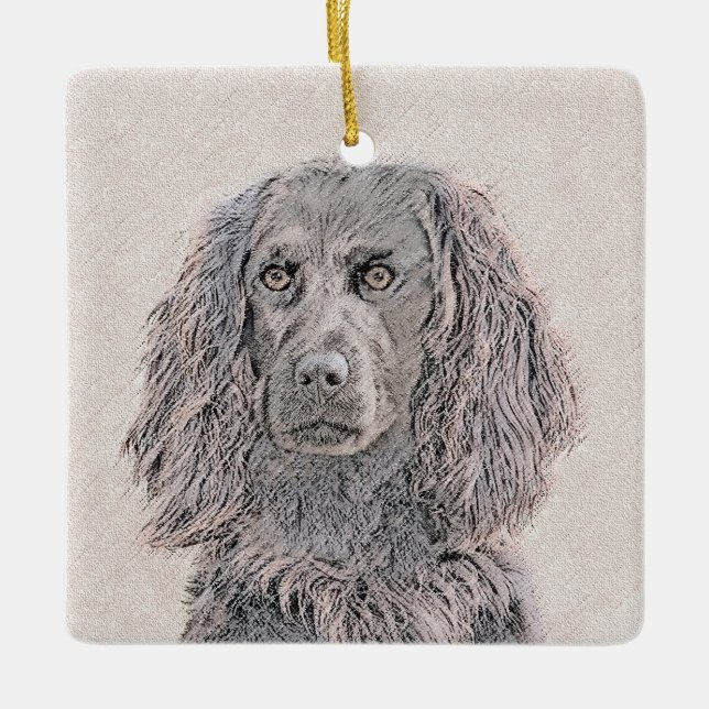 Boykin Spanischmalerei - Niedliche Original Dog Ar Keramikornament (Vorderseite)