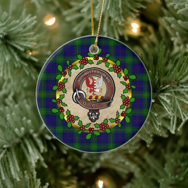 Boyle Clan Abzeichen & Tartan Personalisiert Xmas Keramik Ornament (Baum)
