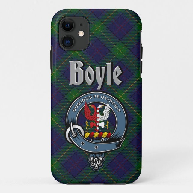 Boyle Clan Abzeichen & Tartan Phone Case (Rückseite)