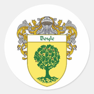 Boyle Coat of Arms (Mantled) Runder Aufkleber