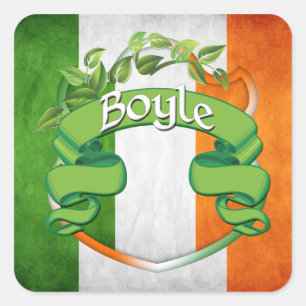 Boyle Irish Shield Quadratischer Aufkleber