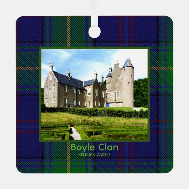 Boyle Scottish Clans Kelburn Castle Tartan Ornament Aus Metall (Vorderseite)
