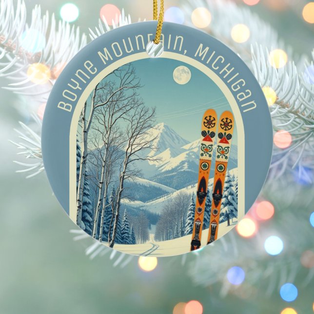 Boyne Mountain Michigan ski souvenir  Keramik Ornament (Von Creator hochgeladen)