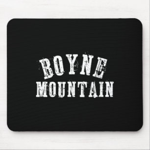 Boyne Mountain Rustic Bold Artisan Grungy Ski Skie Mousepad