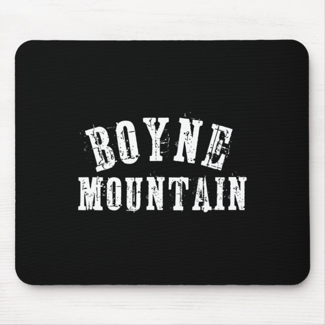 Boyne Mountain Rustic Bold Artisan Grungy Ski Skie Mousepad (Vorne)