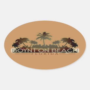 Boynton Beach Florida palme words oval Aufkleber