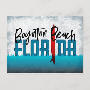 Boynton Beach Postcard Florida Surfboard Postkarte