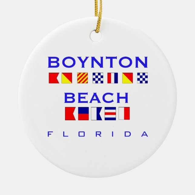 Boynton Strand, FL - Seeflaggen-Rechtschreibung Keramikornament (Vorne)