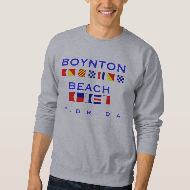 Boynton Strand, FL - Seeflaggen-Rechtschreibung Sweatshirt (Vorderseite)