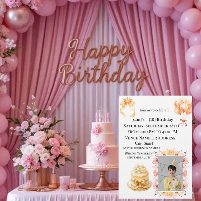 Boy's 10th Birthday Photo Party Invitation | Doubl Einladung (Von Creator hochgeladen)