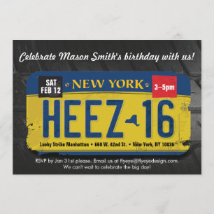 Boy's 16. Geburtstag New York Lizenz Einladung