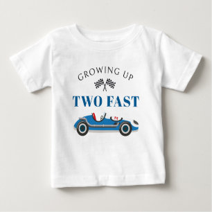 Boy's 2. Geburtstag Blue Race Car Personalisiert Baby T-shirt