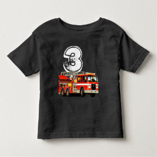 Boy's 3. Geburtstag Red Fire Truck Kleinkind T-shirt