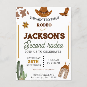 Boys Ain't My First Rodeo Cowboy 2. Geburtstag Postkarte