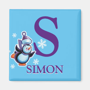 Boys anfänglicher Pinguin-Kühlschrankmagnet Magnet