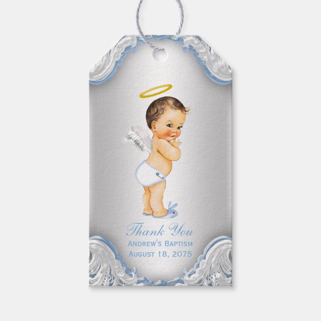 Boys Angel Taufe Vielen Dank Geschenkanhänger (Vorderseite)