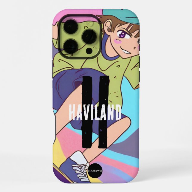 Boy's Anime Style Custom Handy Fall HAMbWG iPhone Hülle (Rückseite)