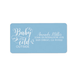 Boys Baby It's Cold Outside Address Label Adressaufkleber