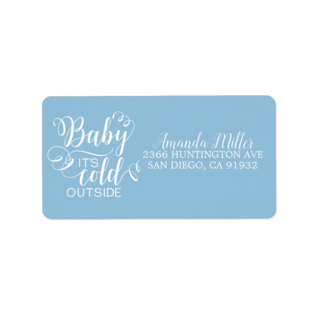 Boys Baby It's Cold Outside Address Label Adressaufkleber (Vorne)