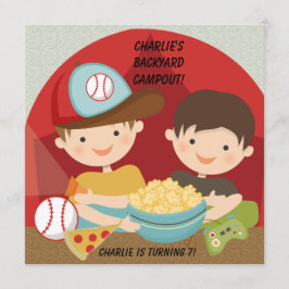 Boys Backyard Campout Geburtstag Einladungen