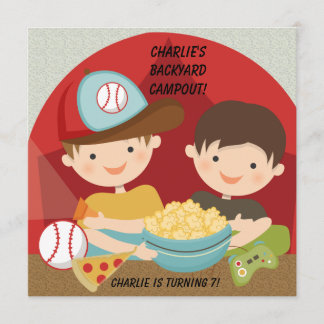 Boys Backyard Campout Geburtstag Einladungen
