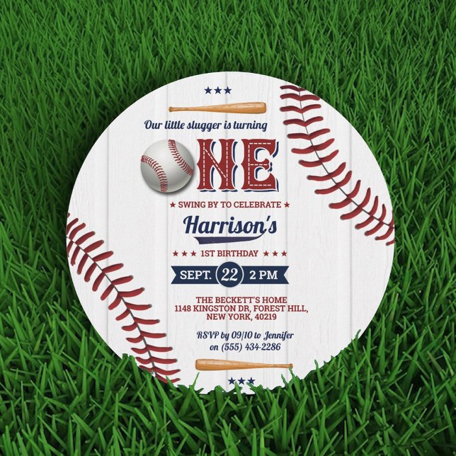 Boys Baseball 1. Geburtstag Einladung (Von Creator hochgeladen)