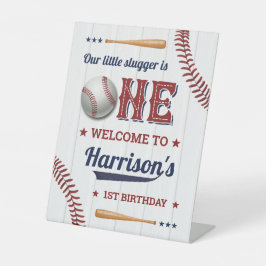 Boys Baseball 1. Geburtstag Willkommen Sockelschild