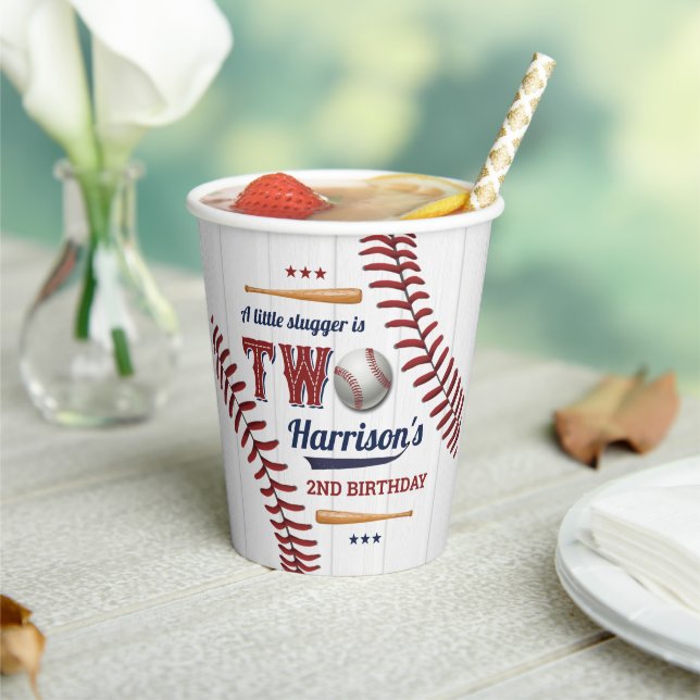 Boys Baseball 2. Geburtstag Pappbecher (In Situ)