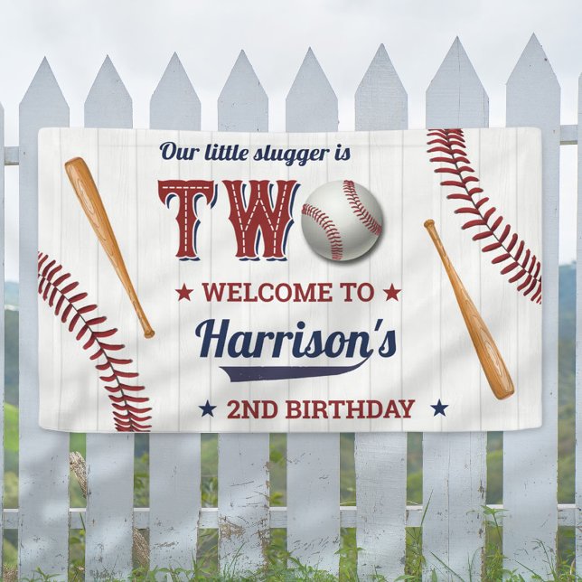 Boys Baseball 2. Geburtstag Willkommen Banner (Von Creator hochgeladen)