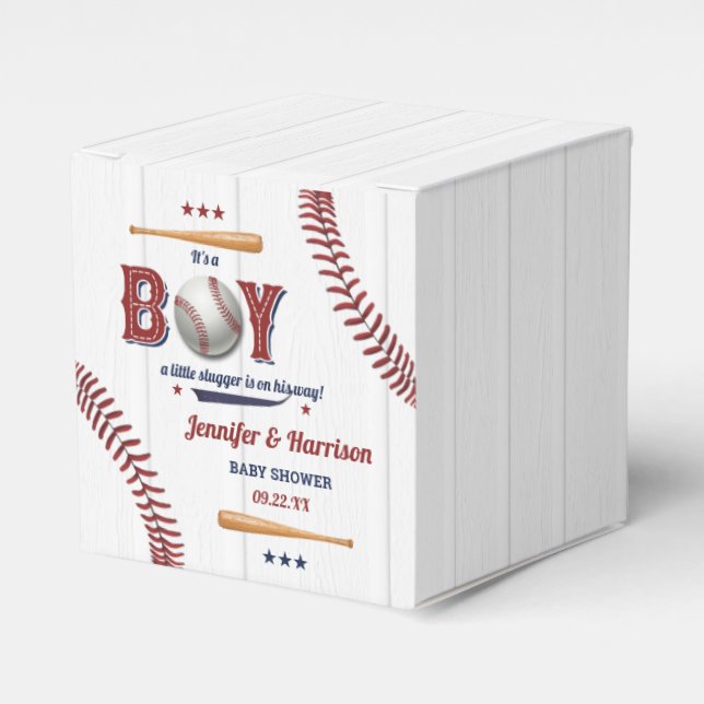Boys Baseball Baby Dusche Geschenkschachtel (Vorderseite)