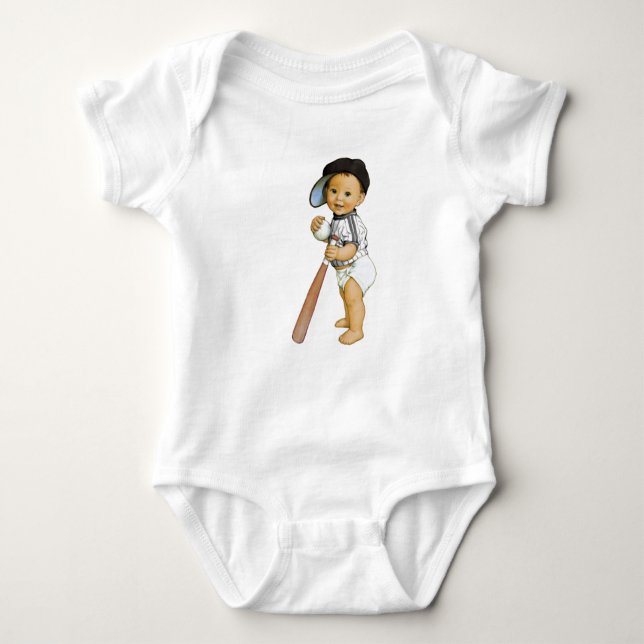 Boy's Baseball Body Anzug Baby Strampler (Vorderseite)