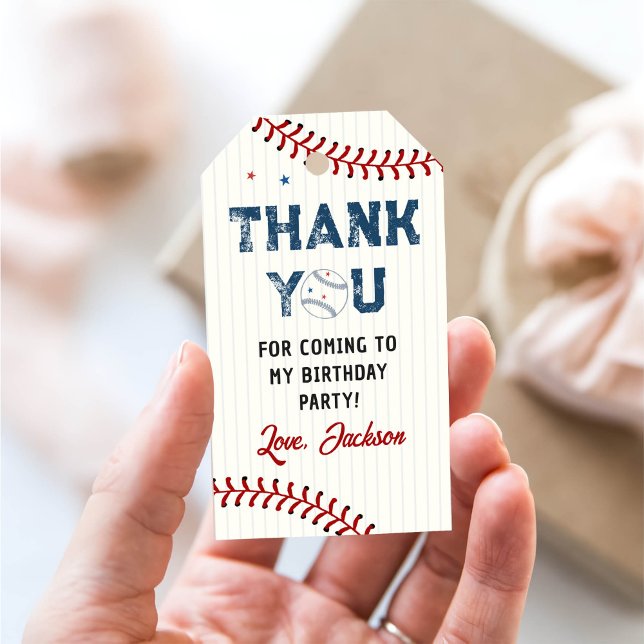 Boys Baseball Geburtstag Danke Geschenkanhänger (Von Creator hochgeladen)