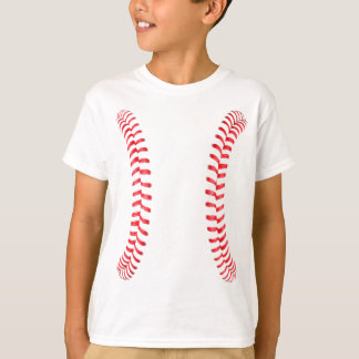 Boys Baseball Player Vertikale Sticks Nähte T-Shirt